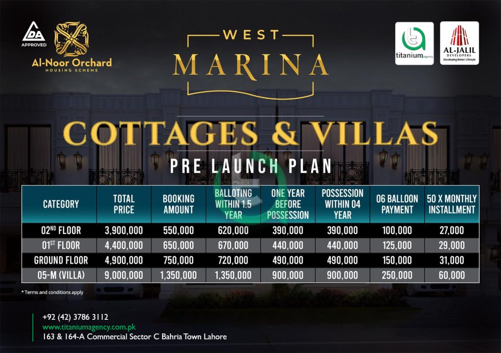 West Marina Cottages & Villas - Prices and Payment Plan