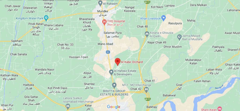 Al Kabir Orchard Lahore Location & Map