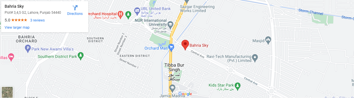 Bahria Sky Lahore Location:
