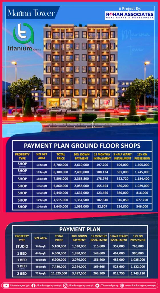 Marina Tower Bahria Town Lahore Payment Plan