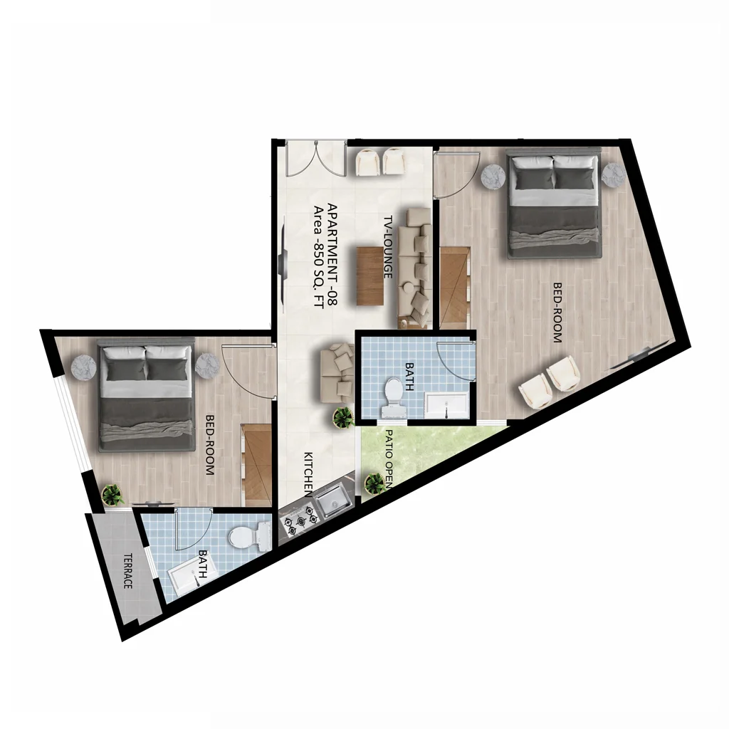 two bed apartment