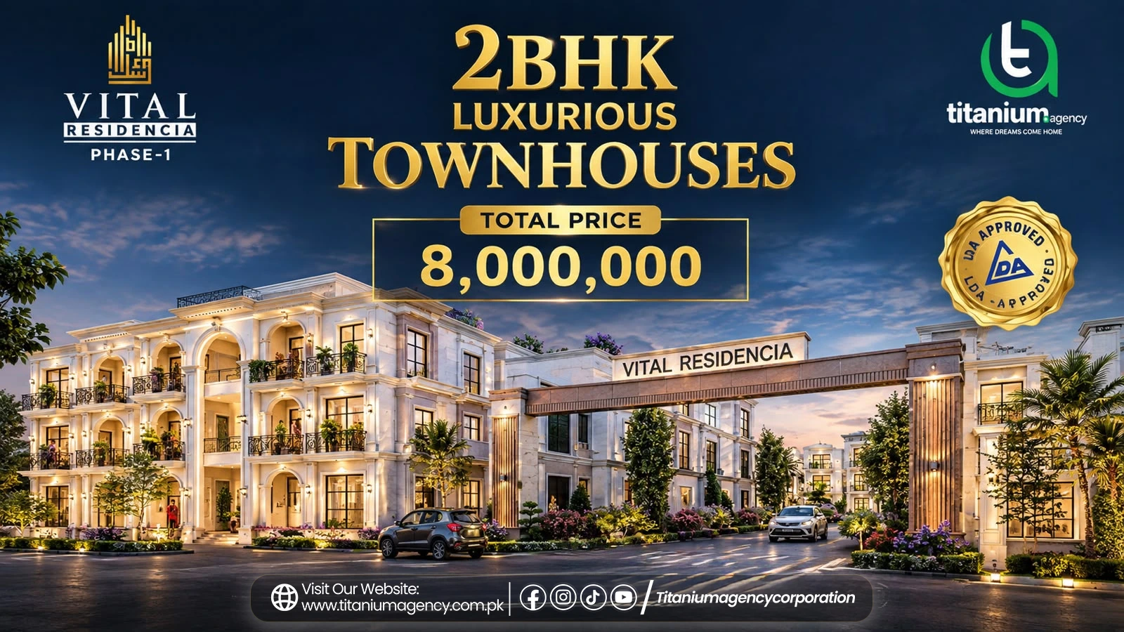 Vital Residencia Phase-1| Luxurious 2-Bed Town Houses | Location & Payment Plan